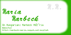 maria marbeck business card